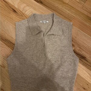 Reformation Taupe Sleeveless Cashmere Top